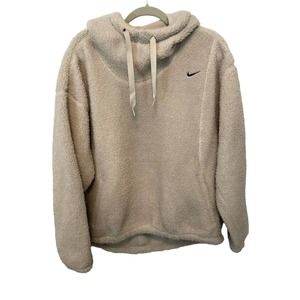 Nike Pullover Therma-Fit Cozy Hoodie Sherpa Oversized Sweatshirt Cowl Neck